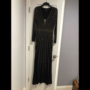 Long studded black evening gown
